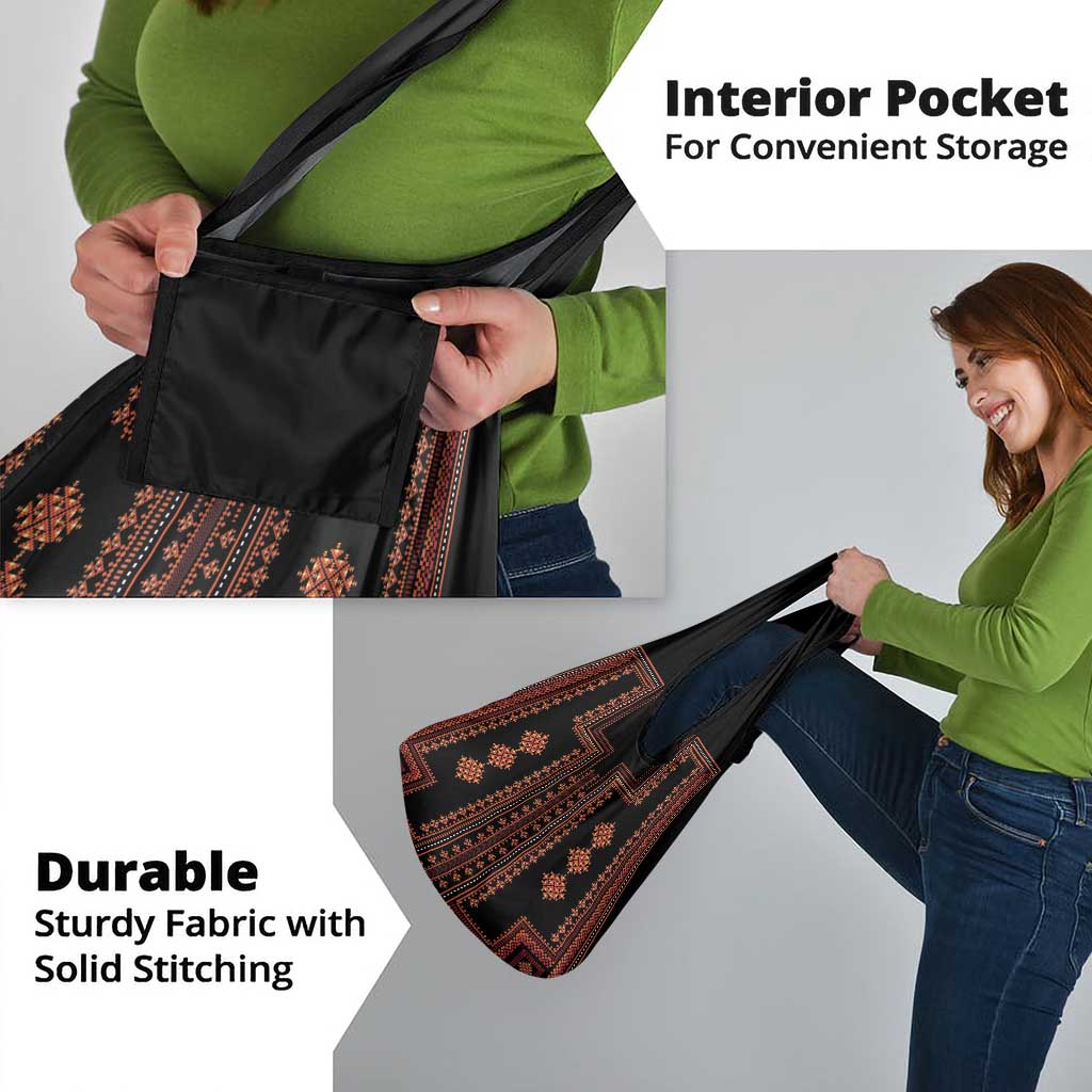 Bulgaria Traditional Pattern Red Grocery Bag Balkan Culture