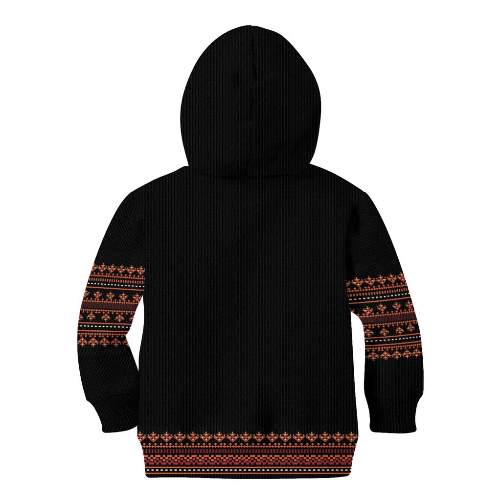 Bulgaria Traditional Pattern Red Kid Hoodie Balkan Culture - Wonder Print Shop
