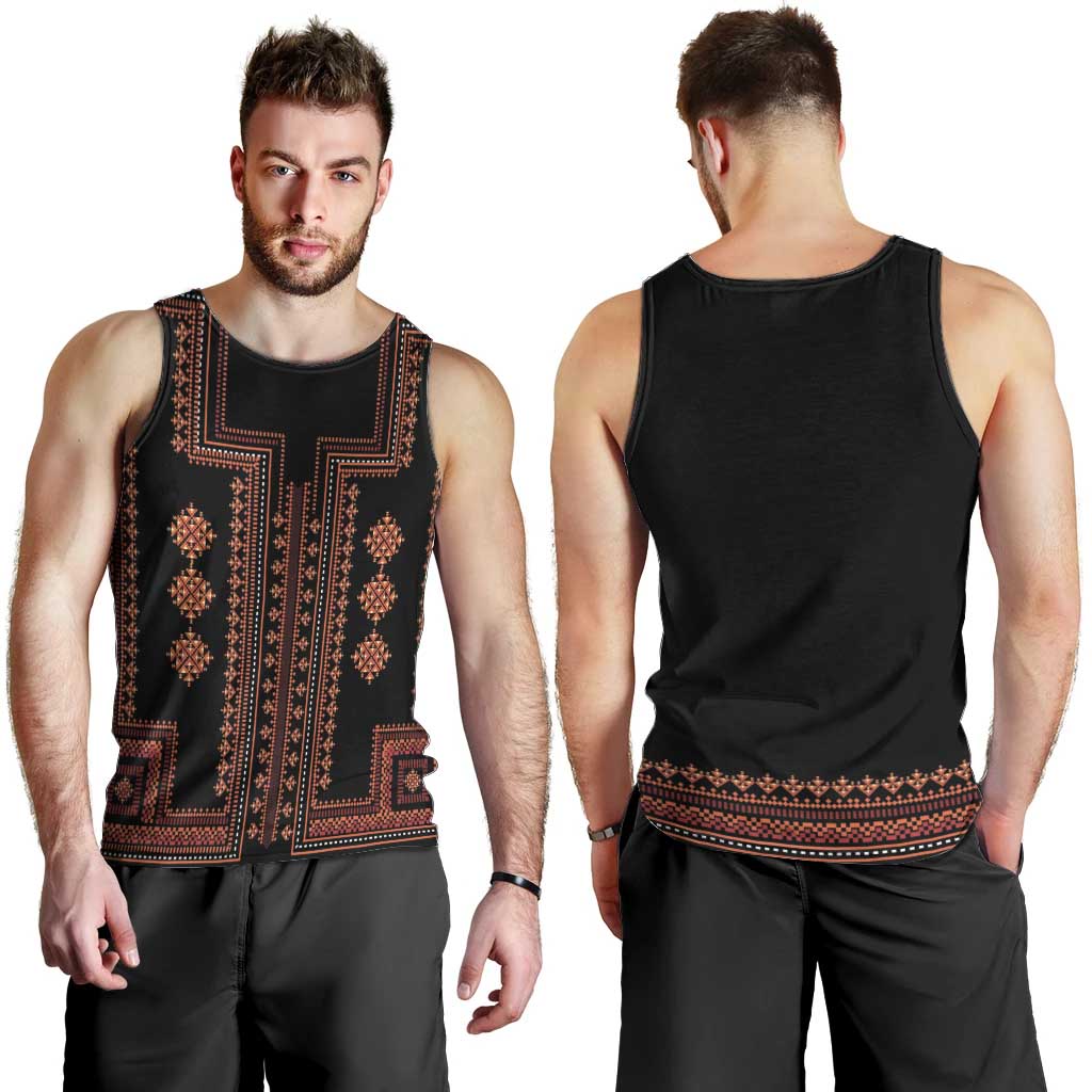 Bulgaria Traditional Pattern Red Men Tank Top Balkan Culture - Wonder Print Shop