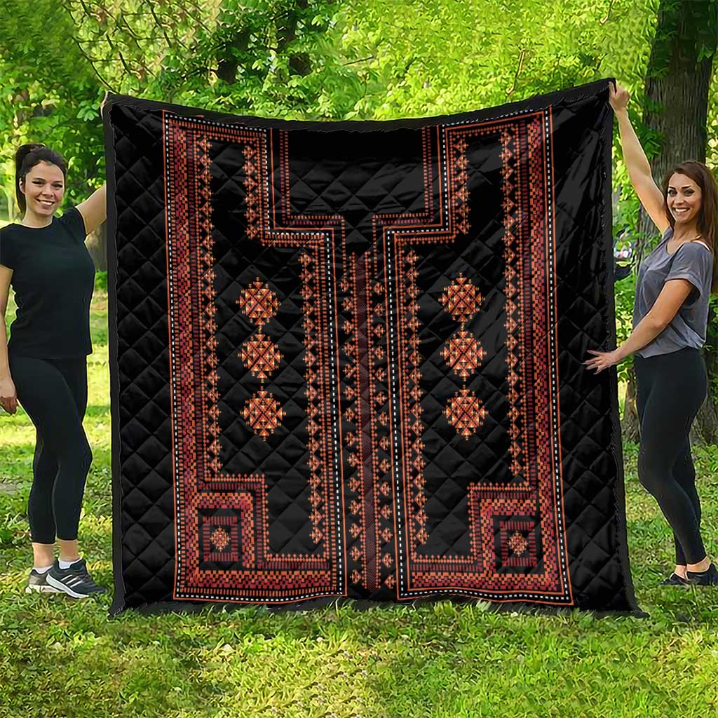 Bulgaria Traditional Pattern Red Quilt Balkan Culture - Wonder Print Shop
