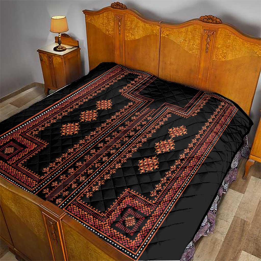 Bulgaria Traditional Pattern Red Quilt Balkan Culture - Wonder Print Shop
