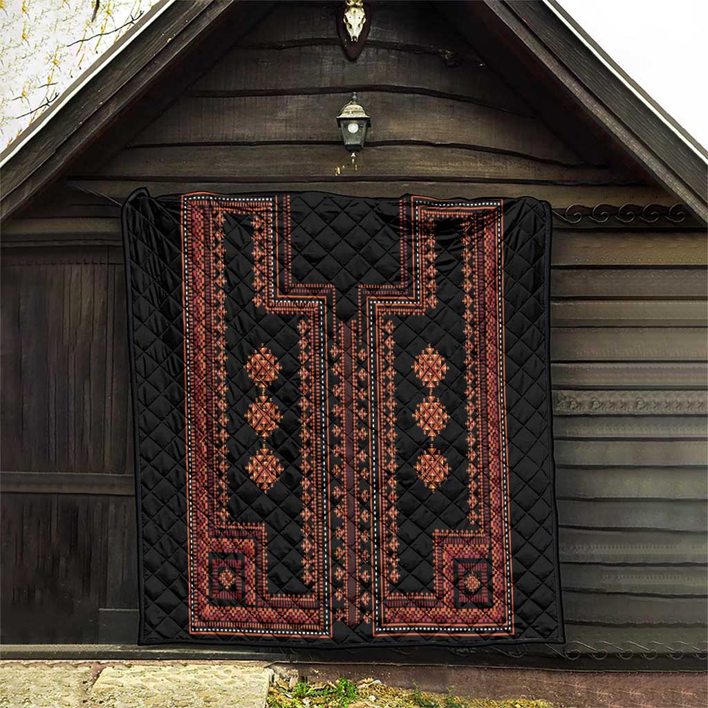 Bulgaria Traditional Pattern Red Quilt Balkan Culture - Wonder Print Shop