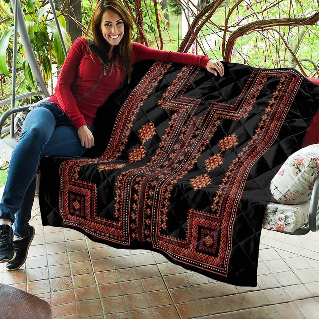 Bulgaria Traditional Pattern Red Quilt Balkan Culture - Wonder Print Shop
