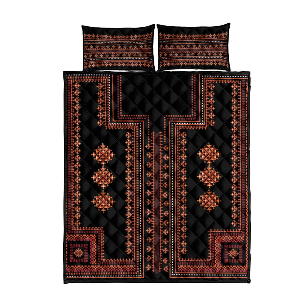 Bulgaria Traditional Pattern Red Quilt Bed Set Balkan Culture - Wonder Print Shop