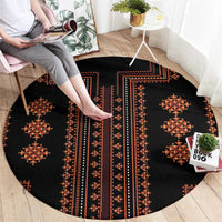 Bulgaria Traditional Pattern Red Round Carpet Balkan Culture