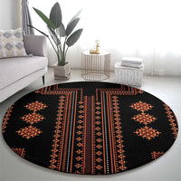 Bulgaria Traditional Pattern Red Round Carpet Balkan Culture