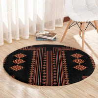 Bulgaria Traditional Pattern Red Round Carpet Balkan Culture