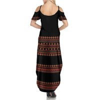 Bulgaria Traditional Pattern Red Summer Maxi Dress Balkan Culture - Wonder Print Shop