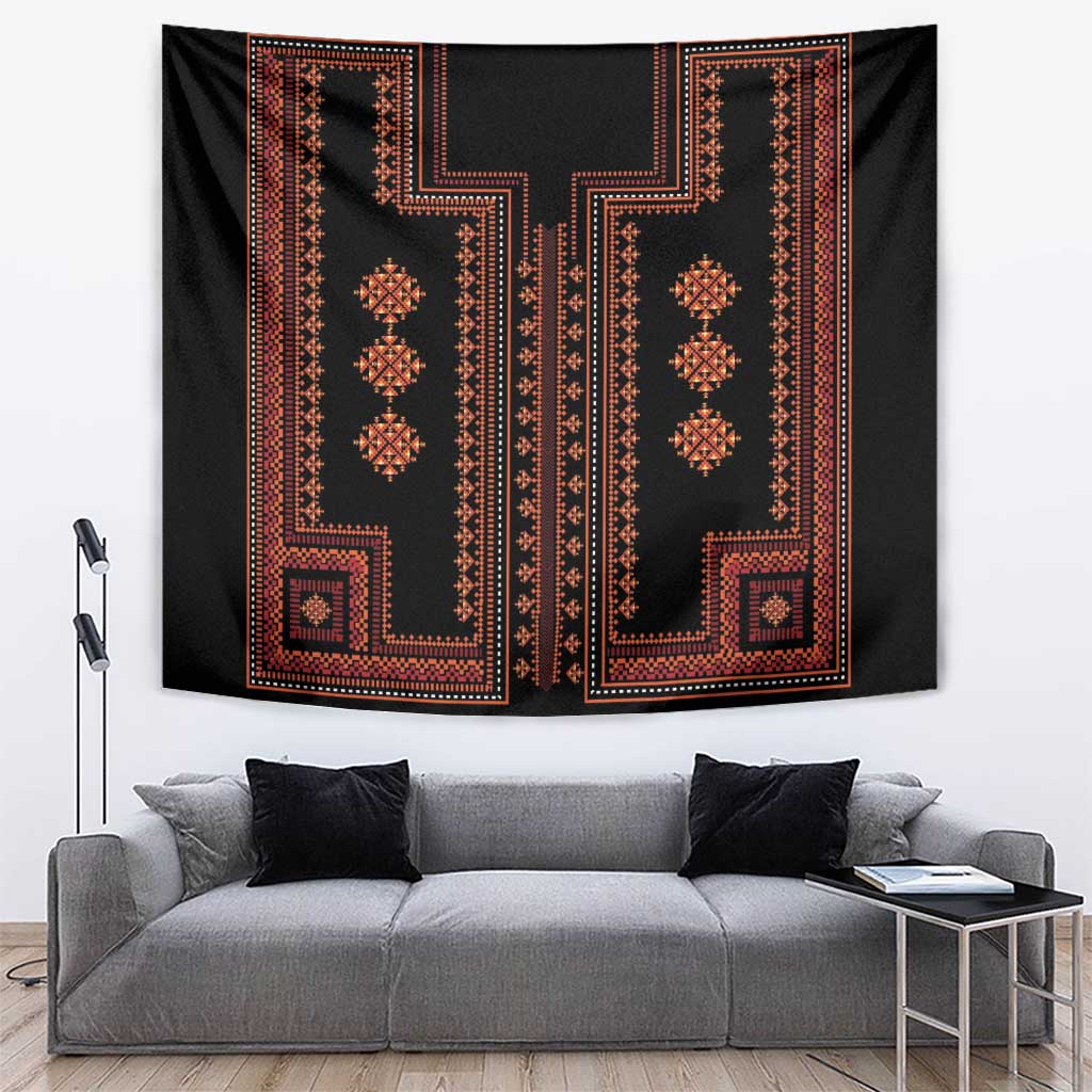 Bulgaria Traditional Pattern Red Tapestry Balkan Culture - Wonder Print Shop