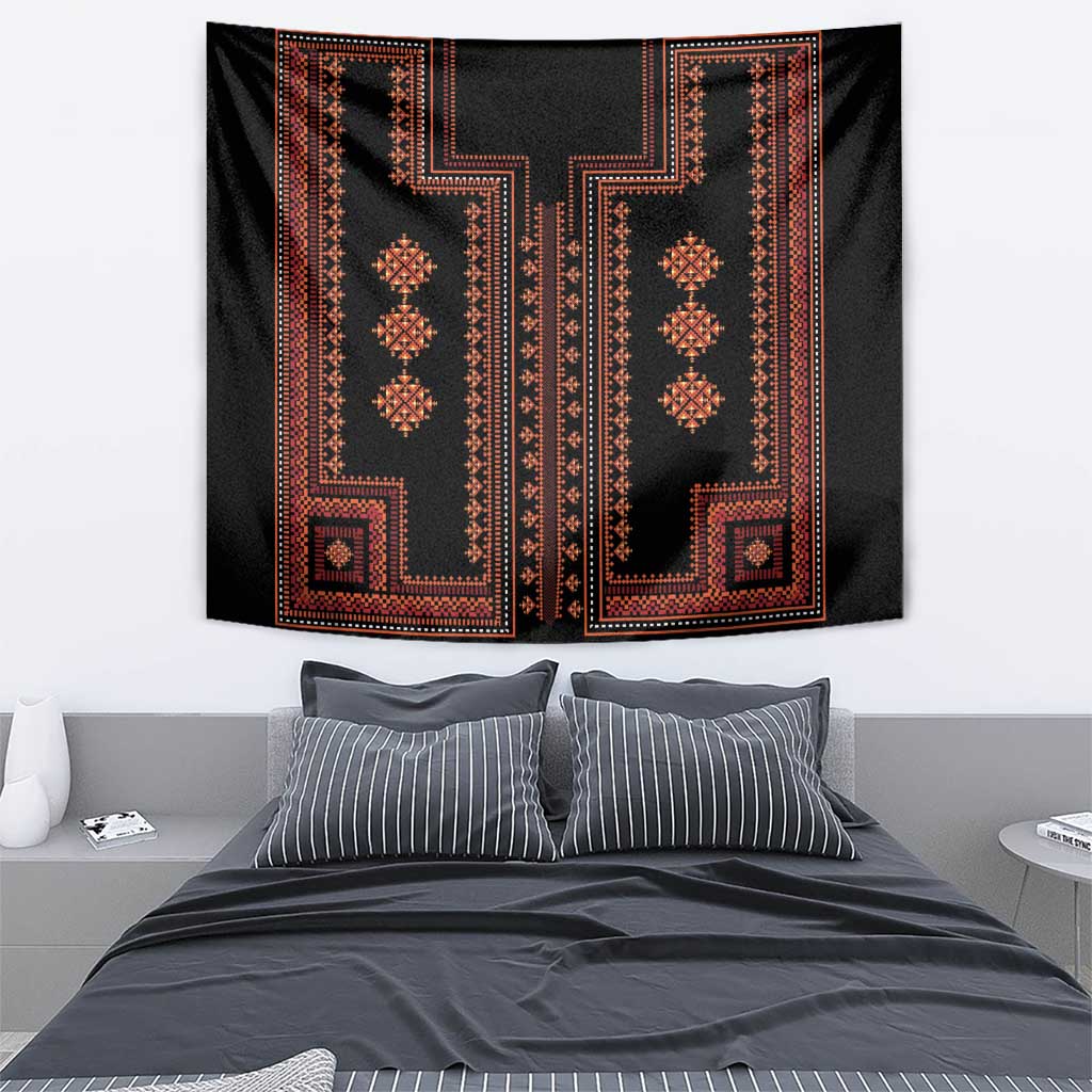 Bulgaria Traditional Pattern Red Tapestry Balkan Culture - Wonder Print Shop
