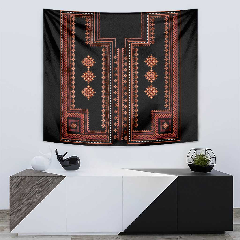 Bulgaria Traditional Pattern Red Tapestry Balkan Culture - Wonder Print Shop