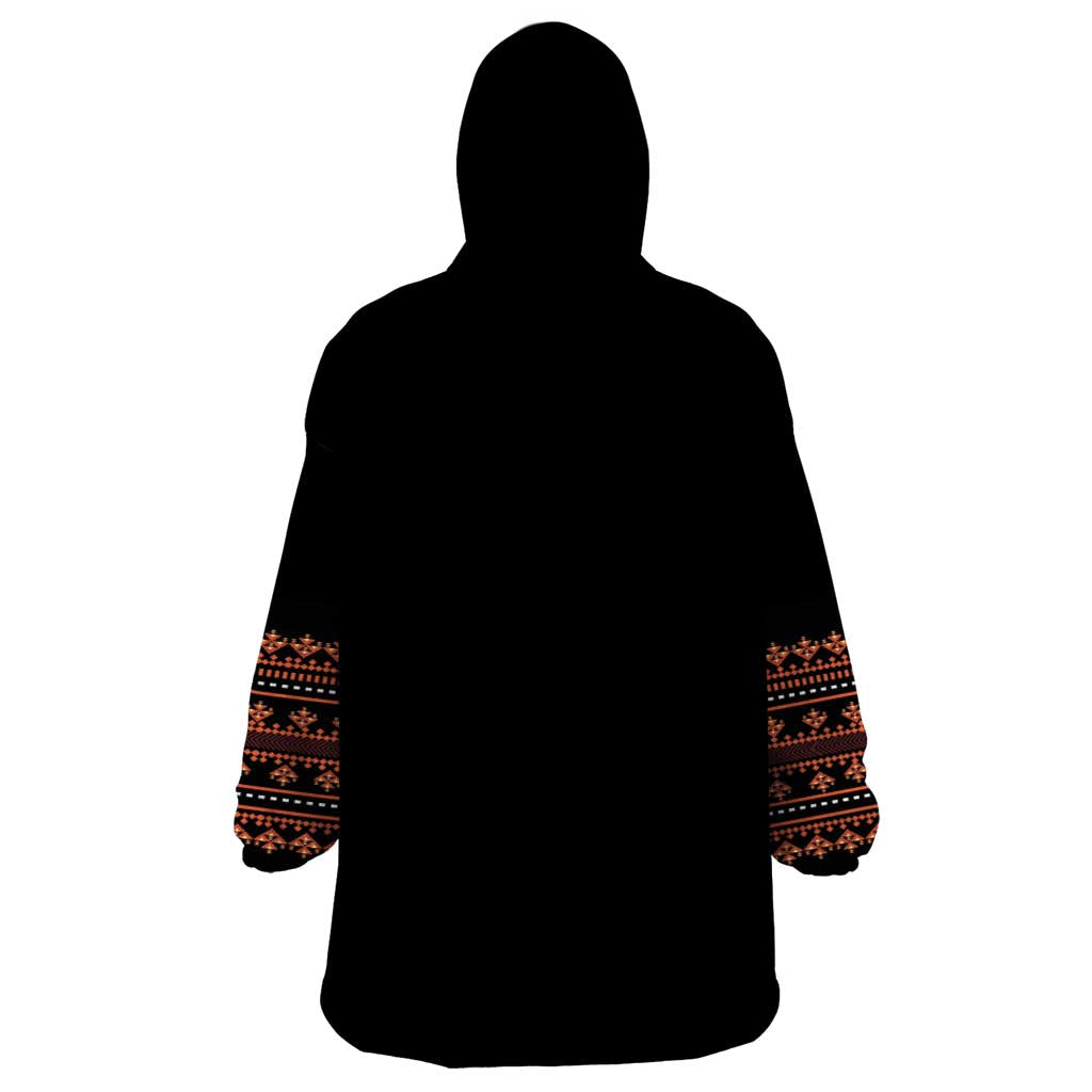 Bulgaria Traditional Pattern Red Wearable Blanket Hoodie Balkan Culture - Wonder Print Shop
