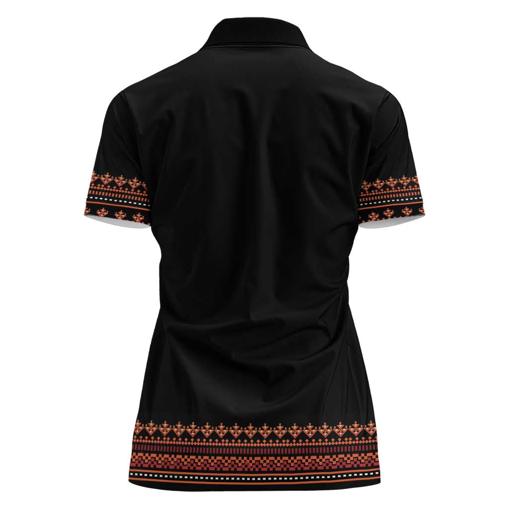 Bulgaria Traditional Pattern Red Women Polo Shirt Balkan Culture - Wonder Print Shop