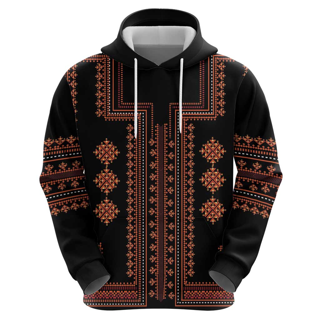 Bulgaria Traditional Pattern Red Zip Hoodie Balkan Culture - Wonder Print Shop