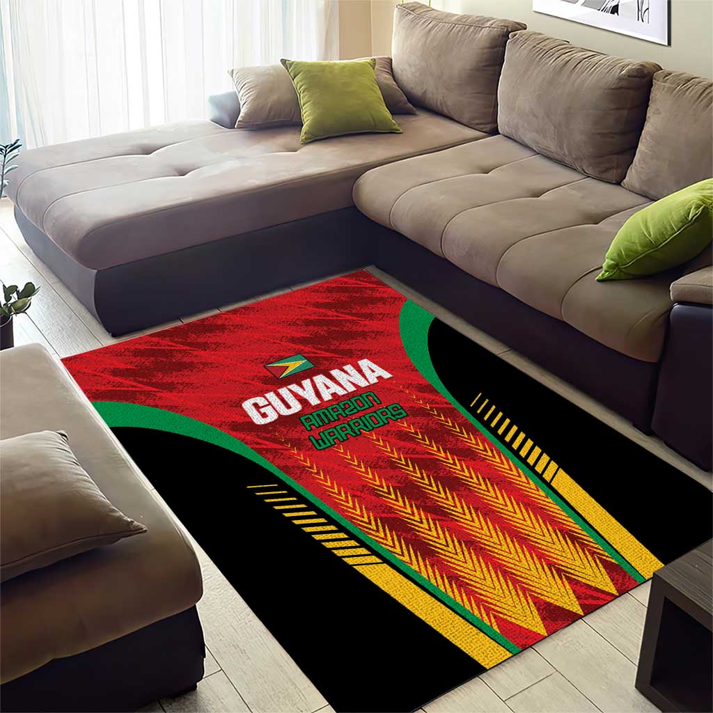 Custom Amazon Warriors Guyana Cricket Area Rug Ready For Glory Red Version - Wonder Print Shop