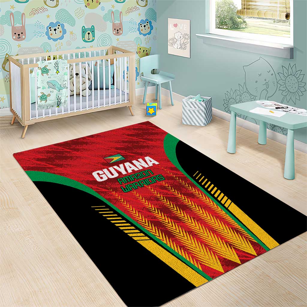 Custom Amazon Warriors Guyana Cricket Area Rug Ready For Glory Red Version - Wonder Print Shop