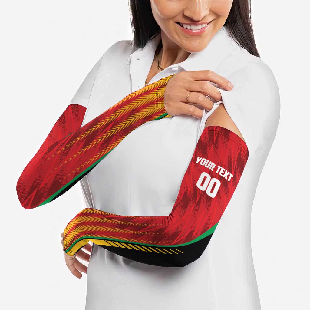 Custom Amazon Warriors Guyana Cricket Arm Sleeves Ready For Glory Red Version - Wonder Print Shop