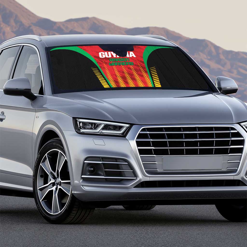 Amazon Warriors Guyana Cricket Auto Sun Shade Ready For Glory Red Version - Wonder Print Shop