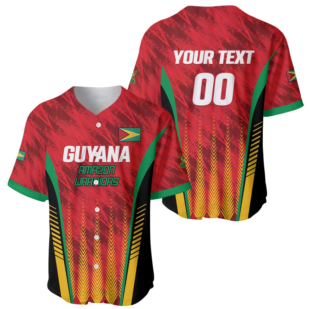 Custom Amazon Warriors Guyana Cricket Baseball Jersey Ready For Glory Red Version - Wonder Print Shop