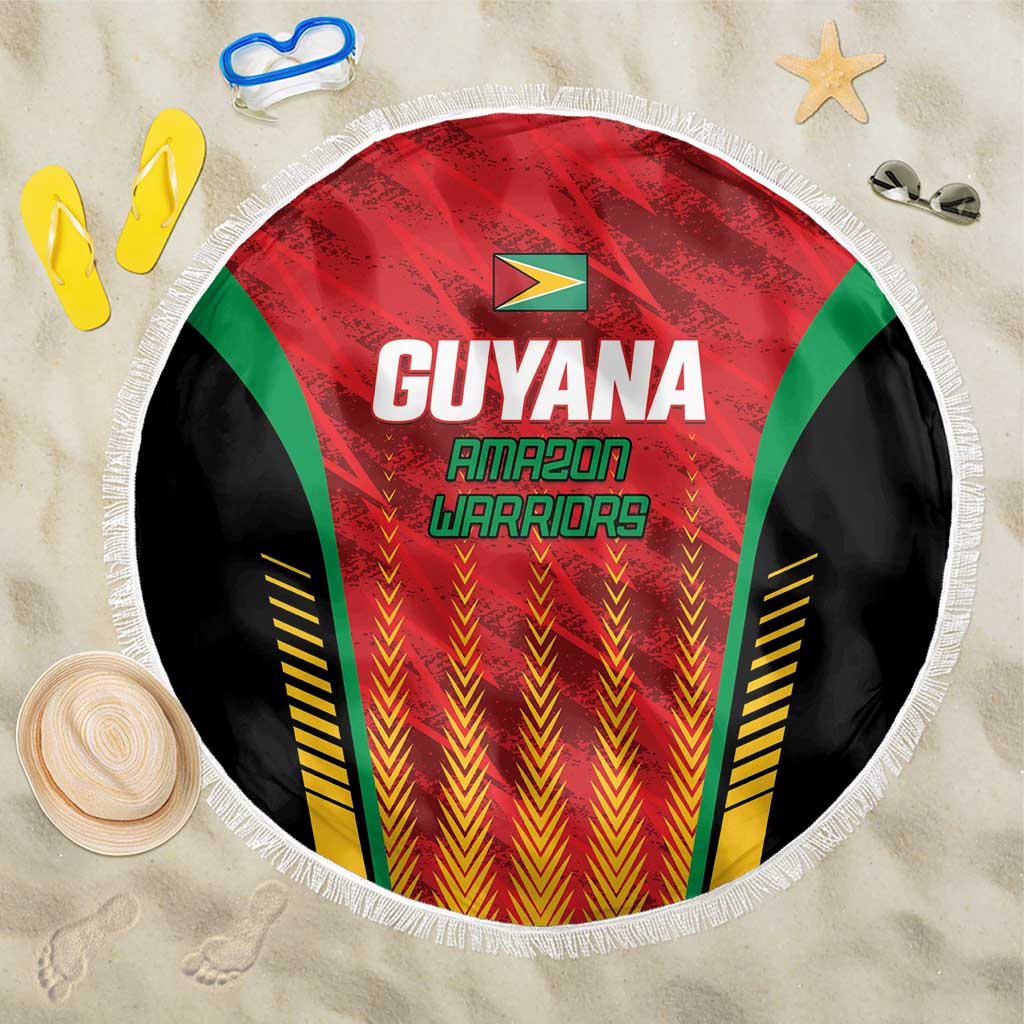 Custom Amazon Warriors Guyana Cricket Beach Blanket Ready For Glory Red Version - Wonder Print Shop