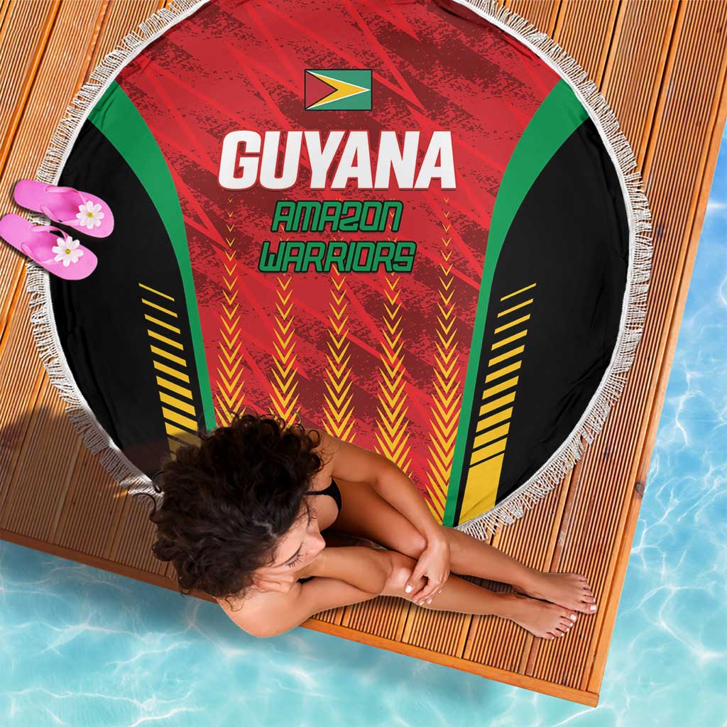Custom Amazon Warriors Guyana Cricket Beach Blanket Ready For Glory Red Version - Wonder Print Shop
