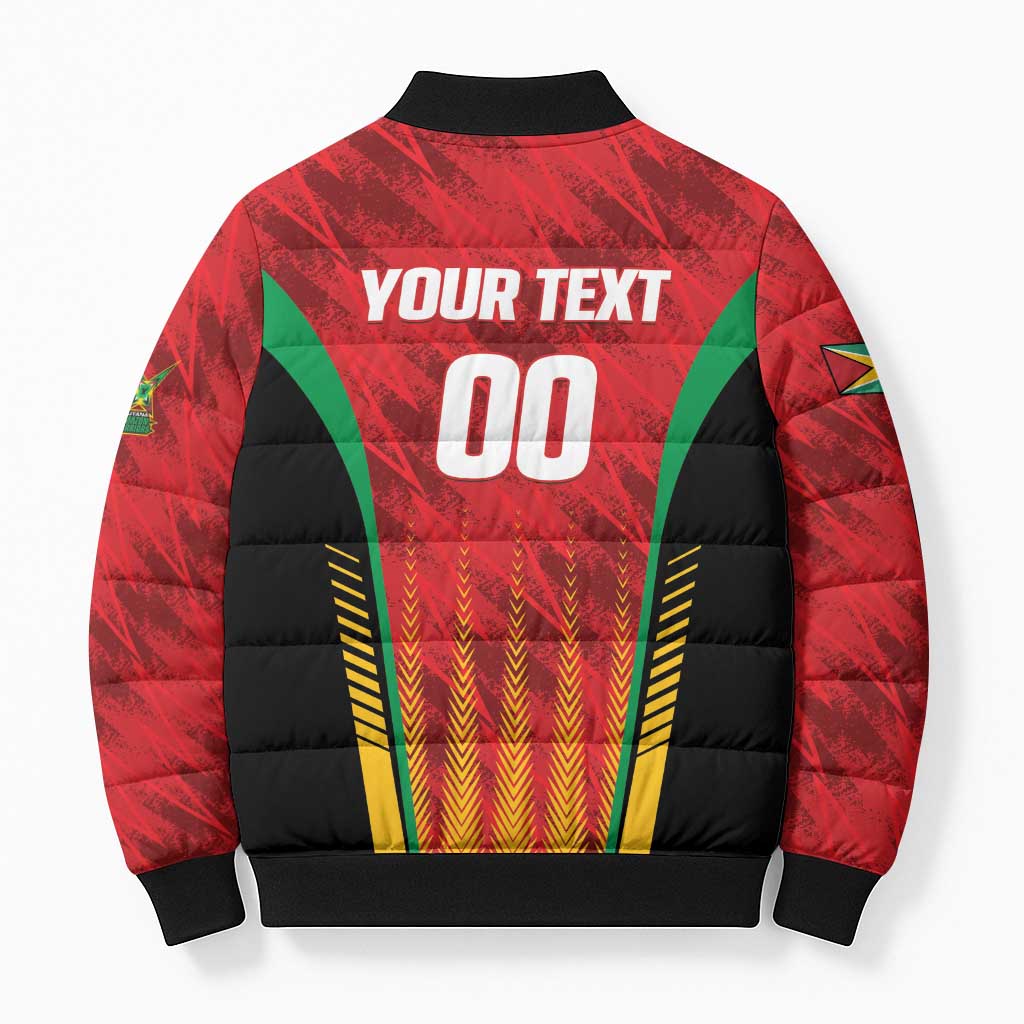 Custom Amazon Warriors Guyana Cricket Bomber Puffer Jacket Ready For Glory Red Version - Wonder Print Shop