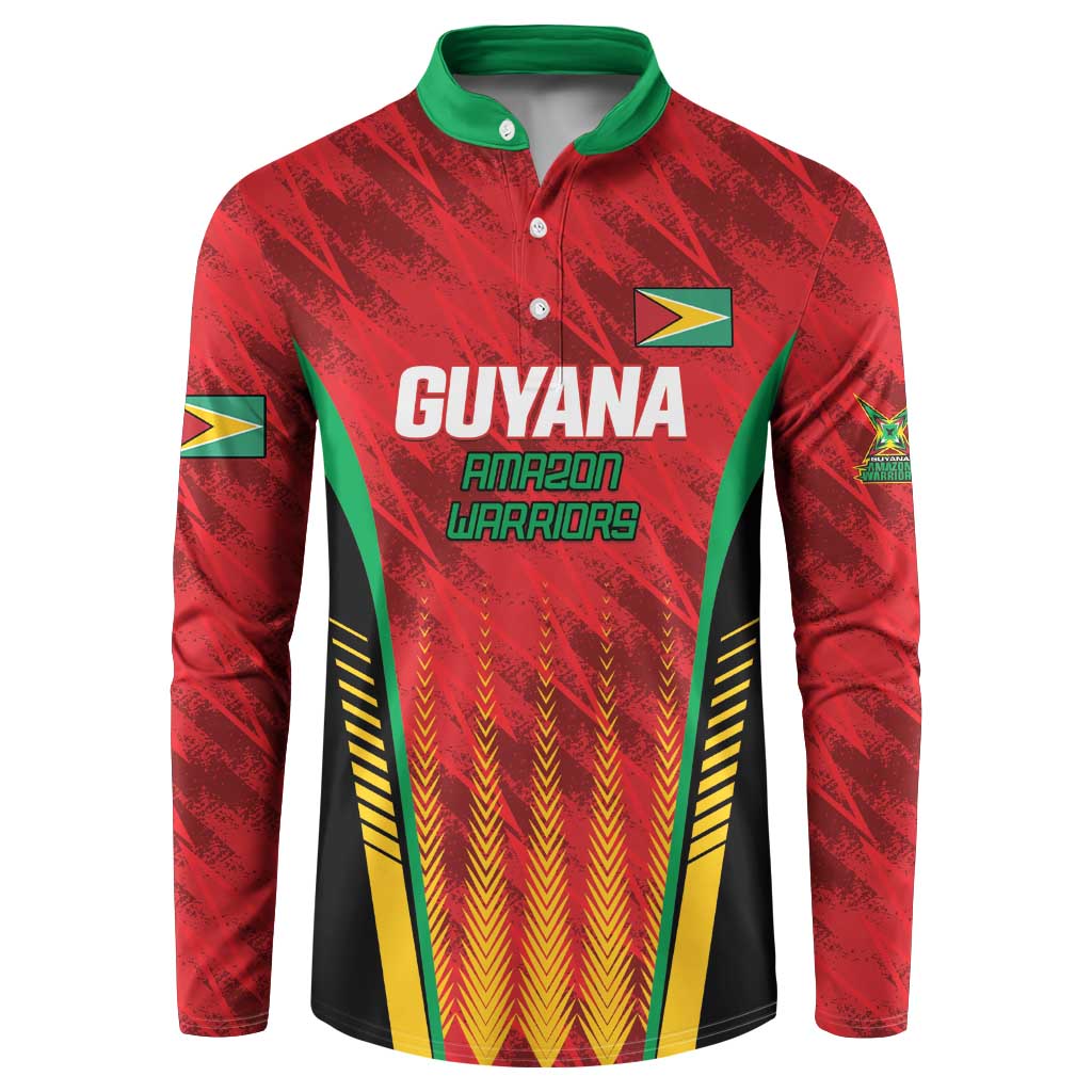 Custom Amazon Warriors Guyana Cricket Button Sweatshirt Ready For Glory Red Version - Wonder Print Shop