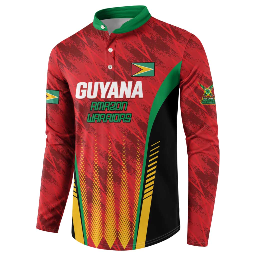 Custom Amazon Warriors Guyana Cricket Button Sweatshirt Ready For Glory Red Version - Wonder Print Shop