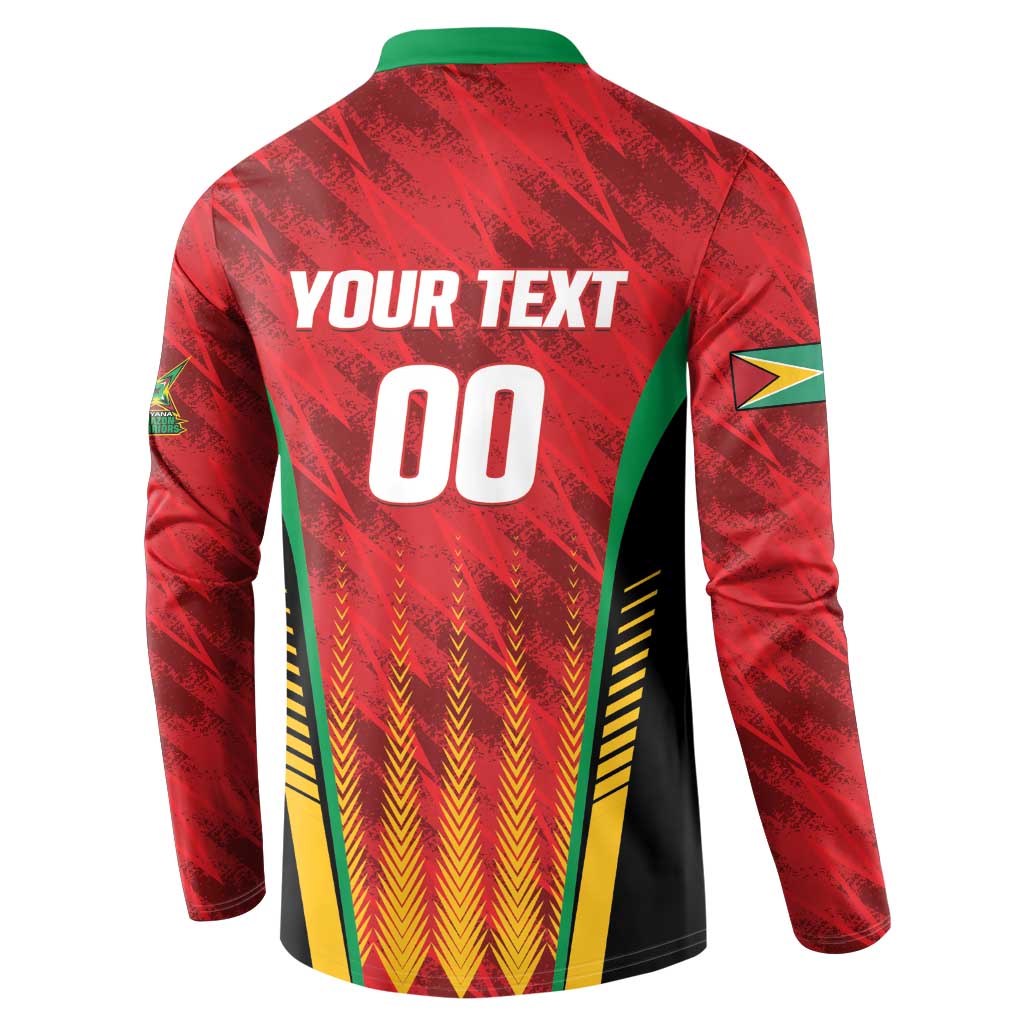 Custom Amazon Warriors Guyana Cricket Button Sweatshirt Ready For Glory Red Version - Wonder Print Shop