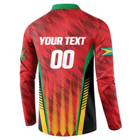 Custom Amazon Warriors Guyana Cricket Button Sweatshirt Ready For Glory Red Version - Wonder Print Shop