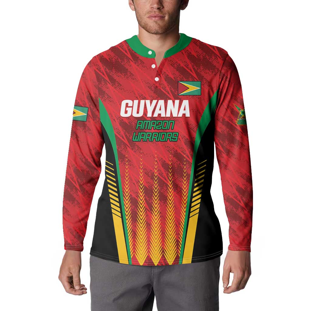 Custom Amazon Warriors Guyana Cricket Button Sweatshirt Ready For Glory Red Version - Wonder Print Shop