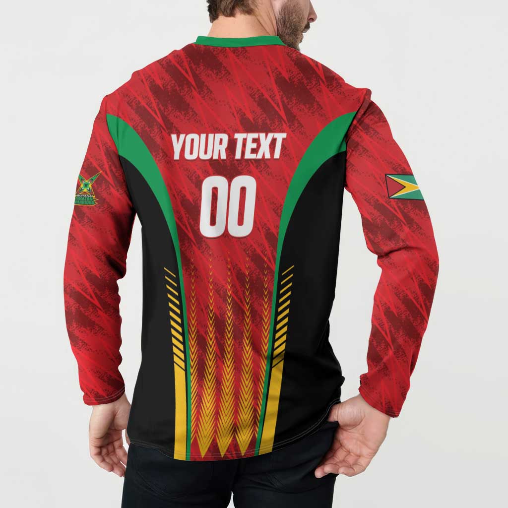 Custom Amazon Warriors Guyana Cricket Button Sweatshirt Ready For Glory Red Version - Wonder Print Shop