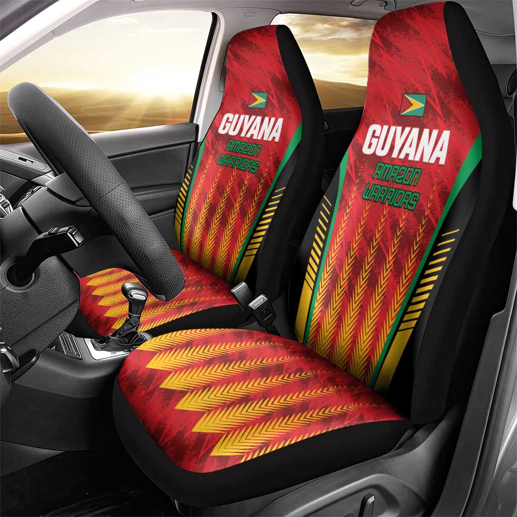 Custom Amazon Warriors Guyana Cricket Car Seat Cover Ready For Glory Red Version - Wonder Print Shop