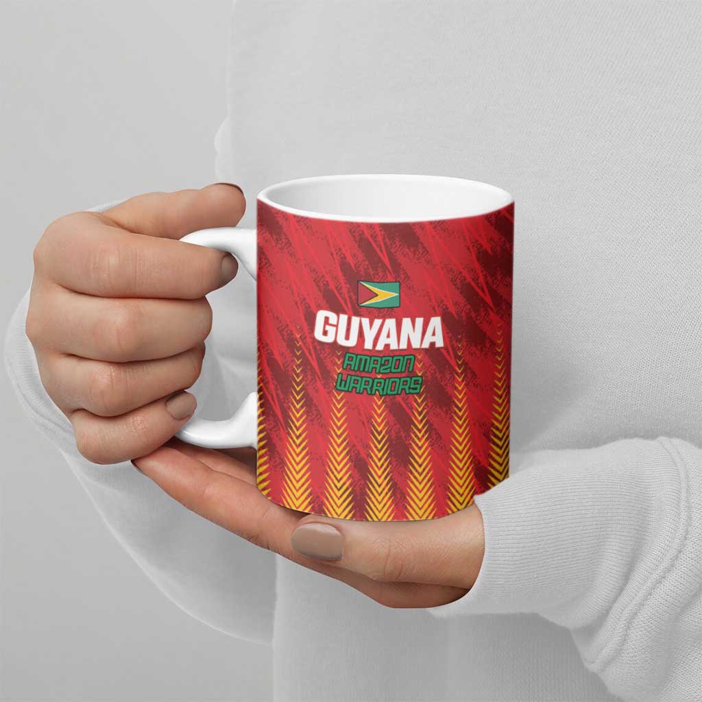 Custom Amazon Warriors Guyana Cricket Ceramic Mug Ready For Glory Red Version - Wonder Print Shop