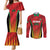 Custom Amazon Warriors Guyana Cricket Couples Matching Mermaid Dress and Long Sleeve Button Shirt Ready For Glory Red Version - Wonder Print Shop