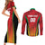 Custom Amazon Warriors Guyana Cricket Couples Matching Short Sleeve Bodycon Dress and Long Sleeve Button Shirt Ready For Glory Red Version - Wonder Print Shop