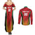 Custom Amazon Warriors Guyana Cricket Couples Matching Summer Maxi Dress and Long Sleeve Button Shirt Ready For Glory Red Version - Wonder Print Shop
