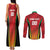 Custom Amazon Warriors Guyana Cricket Couples Matching Tank Maxi Dress and Long Sleeve Button Shirt Ready For Glory Red Version - Wonder Print Shop