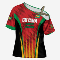 Custom Amazon Warriors Guyana Cricket Cross Shoulder Shirt Ready For Glory Red Version - Wonder Print Shop