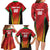 Custom Amazon Warriors Guyana Cricket Family Matching Long Sleeve Bodycon Dress and Hawaiian Shirt Ready For Glory Red Version - Wonder Print Shop