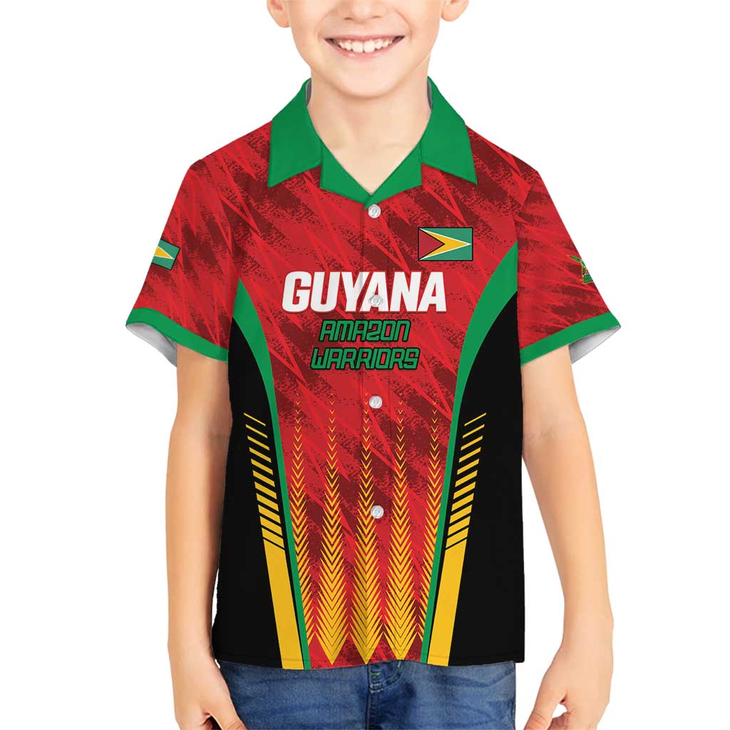 Custom Amazon Warriors Guyana Cricket Family Matching Long Sleeve Bodycon Dress and Hawaiian Shirt Ready For Glory Red Version - Wonder Print Shop