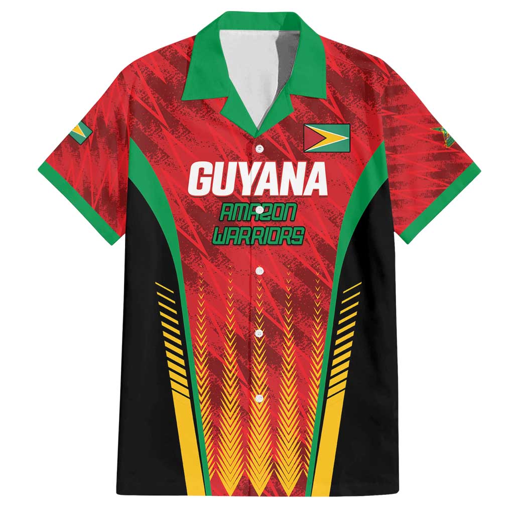 Custom Amazon Warriors Guyana Cricket Family Matching Off Shoulder Short Dress and Hawaiian Shirt Ready For Glory Red Version - Wonder Print Shop