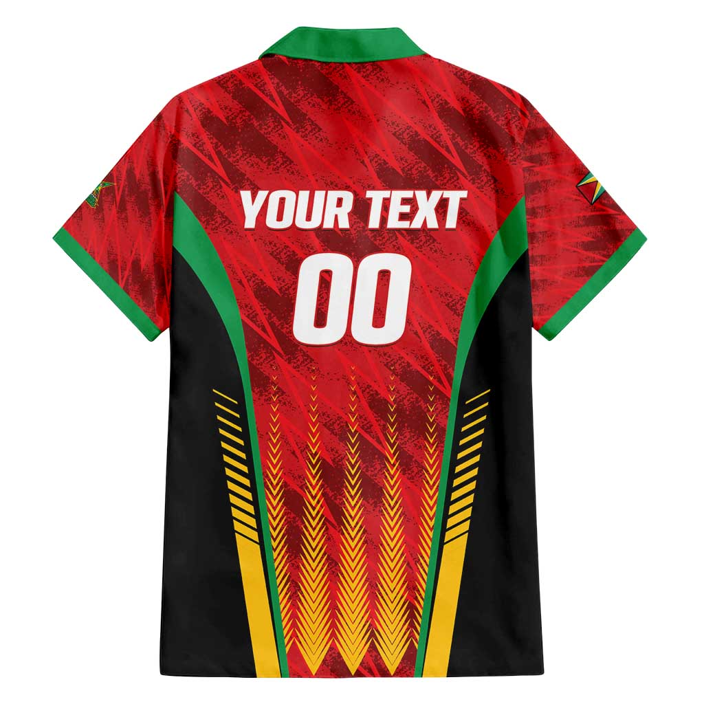 Custom Amazon Warriors Guyana Cricket Family Matching Off Shoulder Short Dress and Hawaiian Shirt Ready For Glory Red Version - Wonder Print Shop