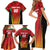 Custom Amazon Warriors Guyana Cricket Family Matching Short Sleeve Bodycon Dress and Hawaiian Shirt Ready For Glory Red Version - Wonder Print Shop