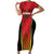 Custom Amazon Warriors Guyana Cricket Family Matching Short Sleeve Bodycon Dress and Hawaiian Shirt Ready For Glory Red Version - Wonder Print Shop