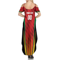 Custom Amazon Warriors Guyana Cricket Family Matching Summer Maxi Dress and Hawaiian Shirt Ready For Glory Red Version - Wonder Print Shop