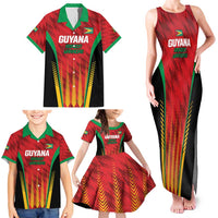 Custom Amazon Warriors Guyana Cricket Family Matching Tank Maxi Dress and Hawaiian Shirt Ready For Glory Red Version - Wonder Print Shop
