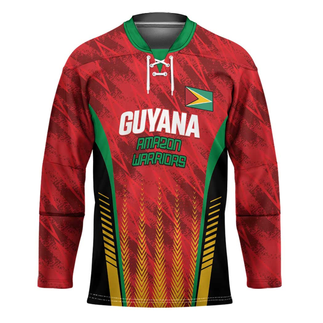 Custom Amazon Warriors Guyana Cricket Hockey Jersey Ready For Glory Red Version - Wonder Print Shop