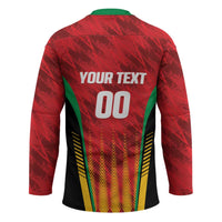 Custom Amazon Warriors Guyana Cricket Hockey Jersey Ready For Glory Red Version - Wonder Print Shop