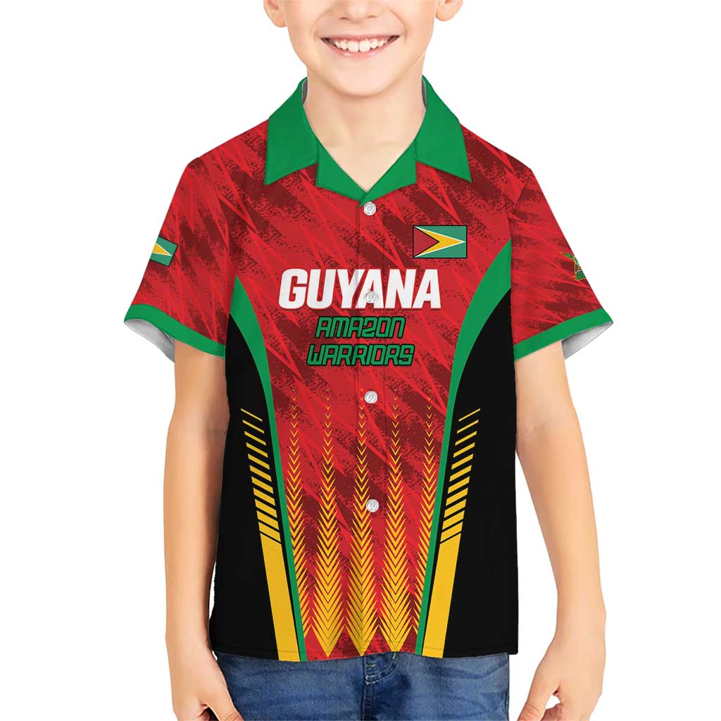 Custom Amazon Warriors Guyana Cricket Kid Hawaiian Shirt Ready For Glory Red Version - Wonder Print Shop
